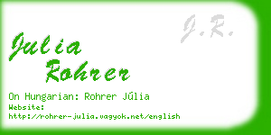julia rohrer business card
