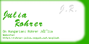 julia rohrer business card
